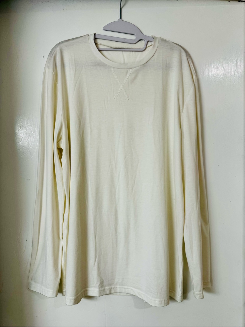 White Long Sleeve Crewneck Top - XL - NWOT